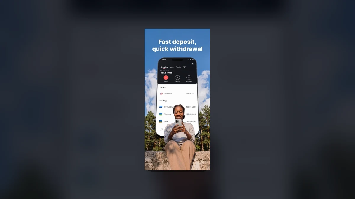 Official Deriv mobile trading app imagery