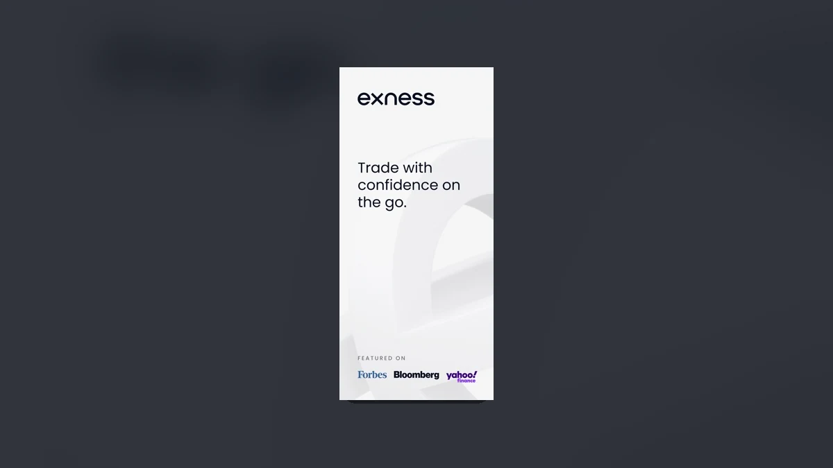 Official Exness mobile trading app imagery