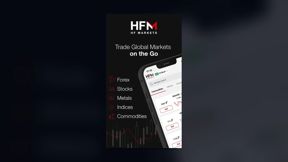 Official HFM mobile trading app imagery