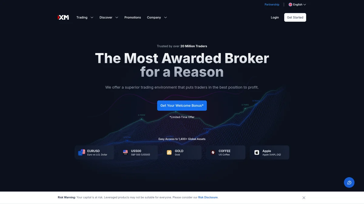 Official XM Group mobile trading app imagery